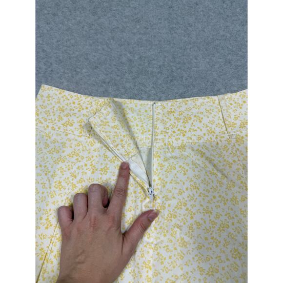 Y2K Forever 21 Womens Size L Yellow Floral Pleated Mini Skirt - Picture 7 of 7